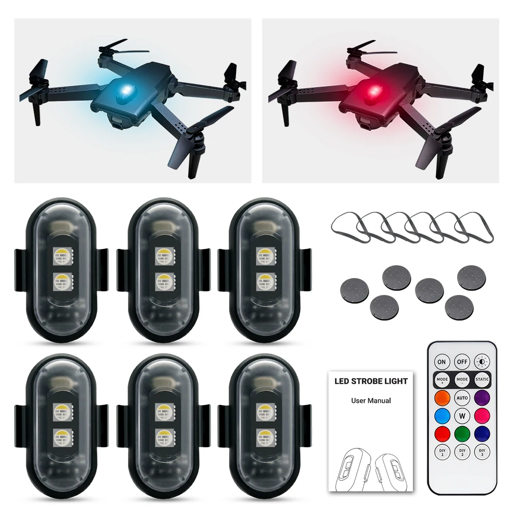 Drone Strobe Light - Luz estroboscópica para motocicleta, LED RGB